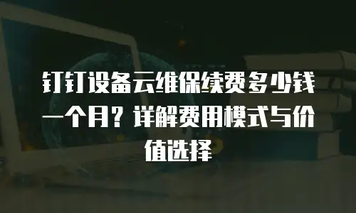 钉钉设备云维保续费多少钱一个月？详解费用模式与价值选择