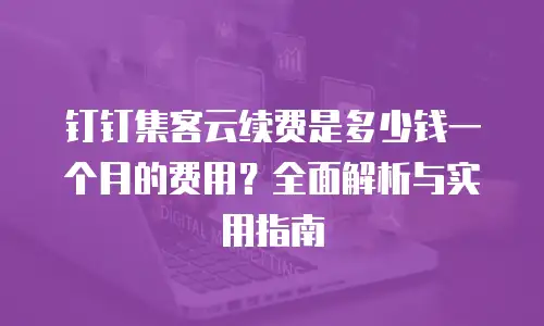 钉钉集客云续费是多少钱一个月的费用？全面解析与实用指南