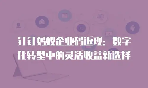 钉钉蚂蚁企业码返现：数字化转型中的灵活收益新选择