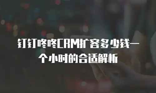 钉钉咚咚CRM扩容多少钱一个小时的合适解析