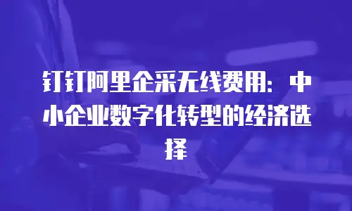 钉钉阿里企采无线费用：中小企业数字化转型的经济选择