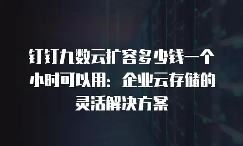 钉钉九数云扩容多少钱一个小时可以用：企业云存储的灵活解决方案