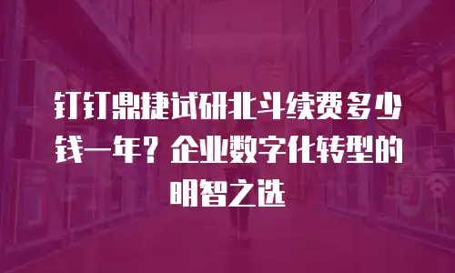 钉钉鼎捷试研北斗续费多少钱一年？企业数字化转型的明智之选