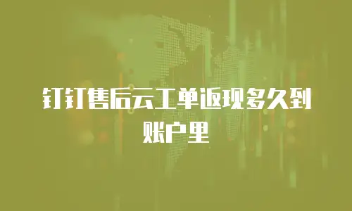 钉钉售后云工单返现多久到账户里