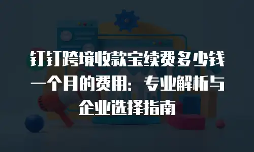 钉钉跨境收款宝续费多少钱一个月的费用：专业解析与企业选择指南