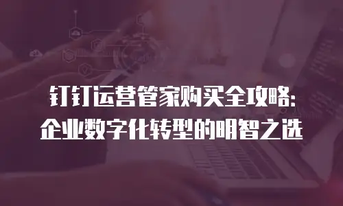 钉钉运营管家购买全攻略：企业数字化转型的明智之选