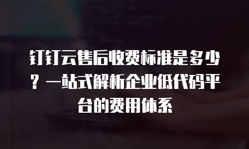 钉钉云售后收费标准是多少？一站式解析企业低代码平台的费用体系