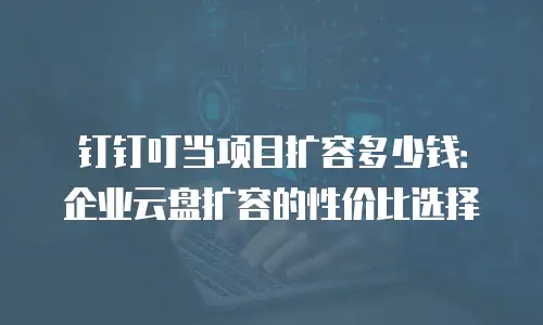 钉钉叮当项目扩容多少钱：企业云盘扩容的性价比选择