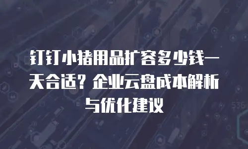 钉钉小猪用品扩容多少钱一天合适？企业云盘成本解析与优化建议