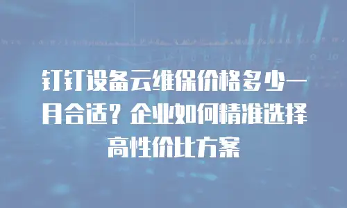 钉钉设备云维保价格多少一月合适？企业如何精准选择高性价比方案