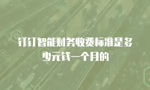钉钉智能财务收费标准是多少元钱一个月的