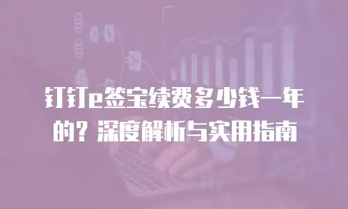 钉钉e签宝续费多少钱一年的？深度解析与实用指南