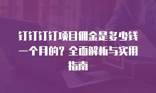 钉钉钉钉项目佣金是多少钱一个月的？全面解析与实用指南