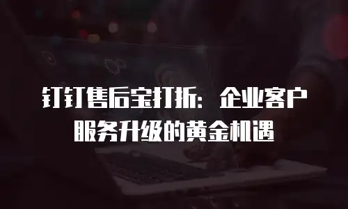 钉钉售后宝打折：企业客户服务升级的黄金机遇