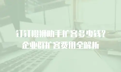 钉钉橙狮助手扩容多少钱？企业群扩容费用全解析