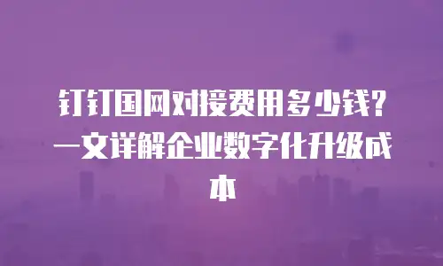 钉钉国网对接费用多少钱？一文详解企业数字化升级成本
