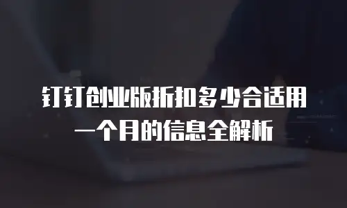 钉钉创业版折扣多少合适用一个月的信息全解析