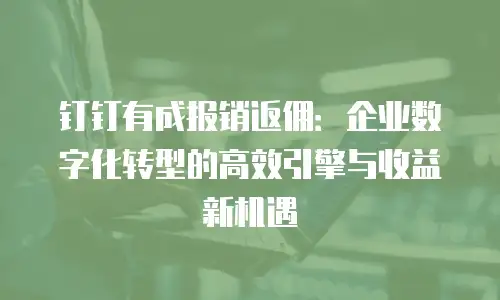 钉钉有成报销返佣：企业数字化转型的高效引擎与收益新机遇