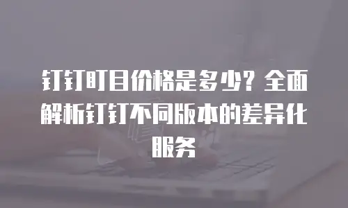 钉钉盯目价格是多少？全面解析钉钉不同版本的差异化服务