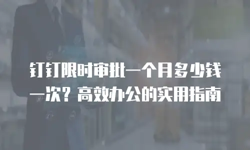 钉钉限时审批一个月多少钱一次？高效办公的实用指南