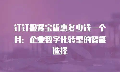 钉钉报餐宝优惠多少钱一个月：企业数字化转型的智能选择