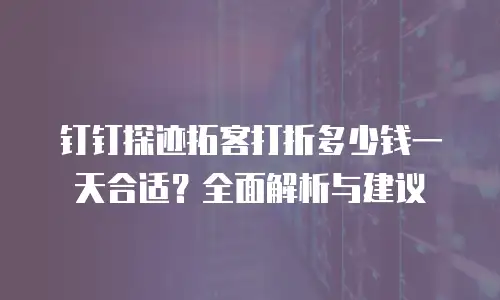 钉钉探迹拓客打折多少钱一天合适？全面解析与建议