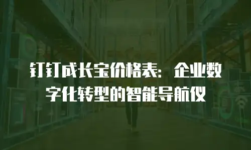 钉钉成长宝价格表：企业数字化转型的智能导航仪
