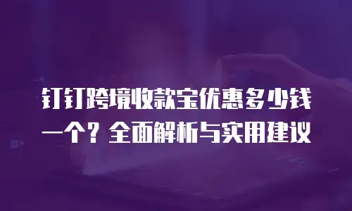 钉钉跨境收款宝优惠多少钱一个？全面解析与实用建议