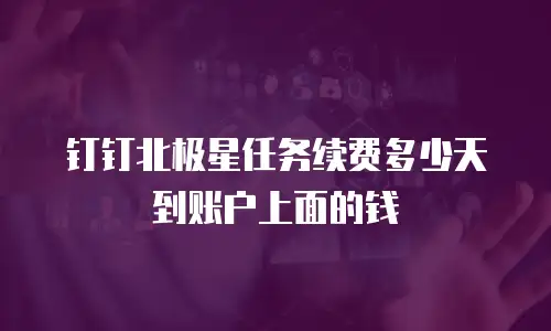 钉钉北极星任务续费多少天到账户上面的钱