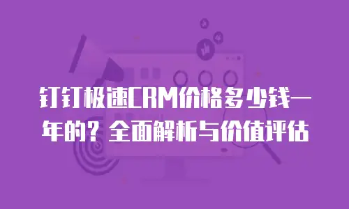 钉钉极速CRM价格多少钱一年的？全面解析与价值评估