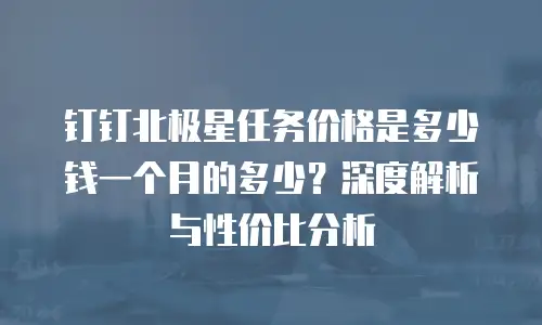 钉钉北极星任务价格是多少钱一个月的多少？深度解析与性价比分析