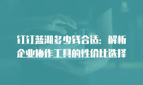 钉钉蓝湖多少钱合适：解析企业协作工具的性价比选择