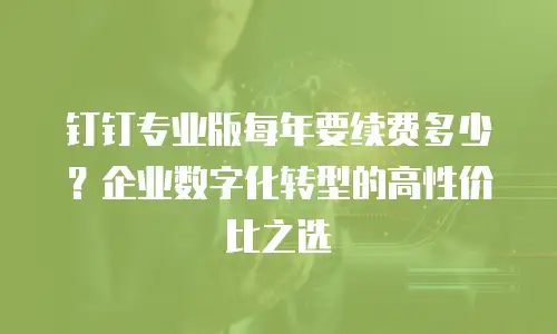 钉钉专业版每年要续费多少？企业数字化转型的高性价比之选