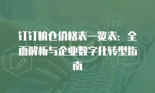 钉钉粮仓价格表一览表：全面解析与企业数字化转型指南