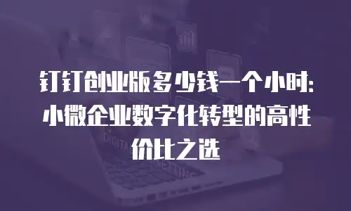 钉钉创业版多少钱一个小时：小微企业数字化转型的高性价比之选