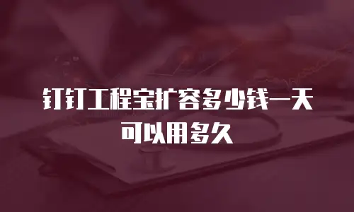 钉钉工程宝扩容多少钱一天可以用多久