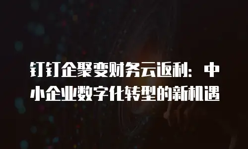 钉钉企聚变财务云返利：中小企业数字化转型的新机遇