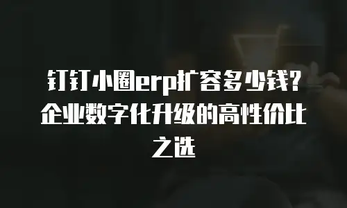 钉钉小圈erp扩容多少钱？企业数字化升级的高性价比之选