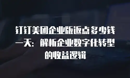 钉钉美团企业版返点多少钱一天：解析企业数字化转型的收益逻辑