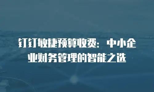 钉钉敏捷预算收费：中小企业财务管理的智能之选