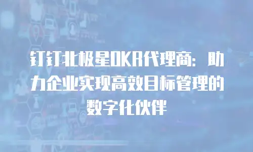 钉钉北极星OKR代理商：助力企业实现高效目标管理的数字化伙伴