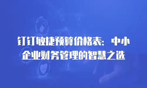 钉钉敏捷预算价格表：中小企业财务管理的智慧之选