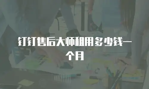 钉钉售后大师租用多少钱一个月