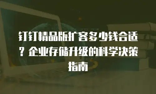 钉钉精品版扩容多少钱合适？企业存储升级的科学决策指南