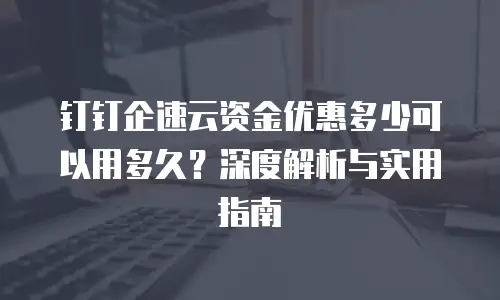 钉钉企速云资金优惠多少可以用多久？深度解析与实用指南
