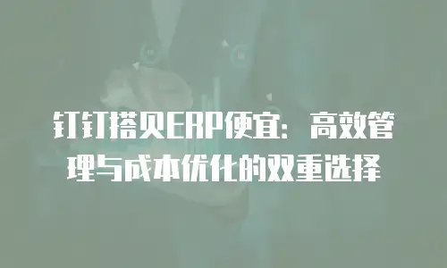 钉钉搭贝ERP便宜：高效管理与成本优化的双重选择
