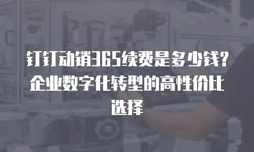 钉钉动销365续费是多少钱？企业数字化转型的高性价比选择