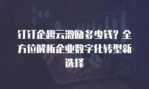 钉钉企趣云激励多少钱？全方位解析企业数字化转型新选择
