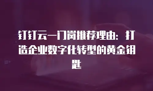 钉钉云一门岗推荐理由：打造企业数字化转型的黄金钥匙