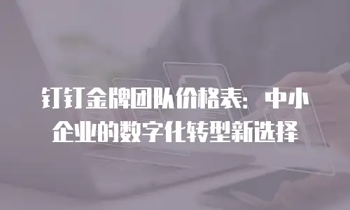 钉钉金牌团队价格表：中小企业的数字化转型新选择